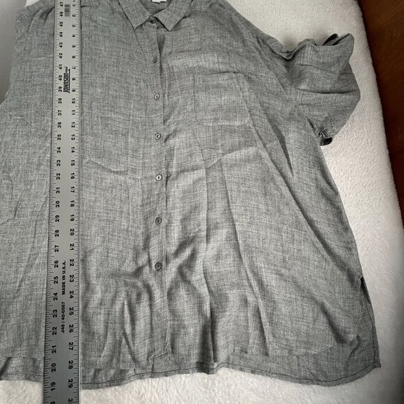 J. Jill Womens Gray Long Sleeve Button-Down Shirt XL Casual Pocket Lightweight - Picture 8 of 8